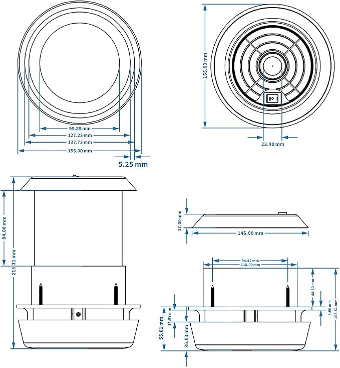 12V RV Exhaust Fan,3500R/min Roof Fan with Solar Charging ABS Caravan Ceiling Mushroom Head Vent for Homes Camper Trailer Travel Motorhome