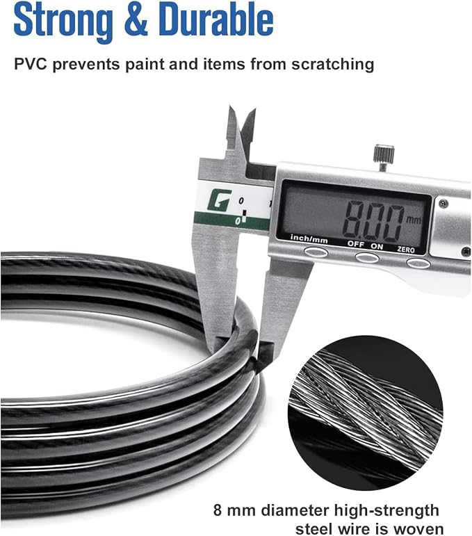 NDakte Bike Lock, Extra Long Straight Cable Lock (6FT, 12FT, 18FT, 22FT, 27ft) with Resettable Combination, Unique Narrow Designed for Kayaks, Scooters, Paddle Boards and Outdoor Gear