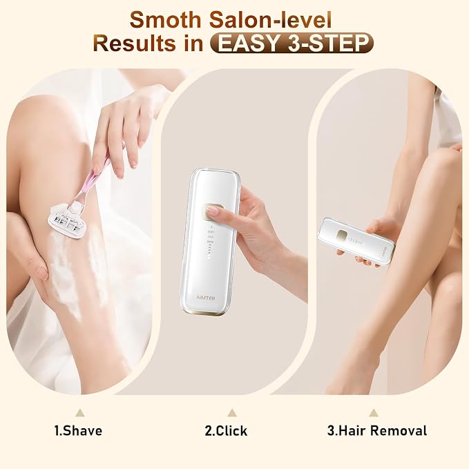Laser Hair Removal, IPL Hair Removal for Women and Men with 5 °C Sapphire Ice-Cooling Function, 3-in-1 Hair Removal Device for Armpits Back Legs Arms Face Bikini Line, Unlimited Flashes,Painless