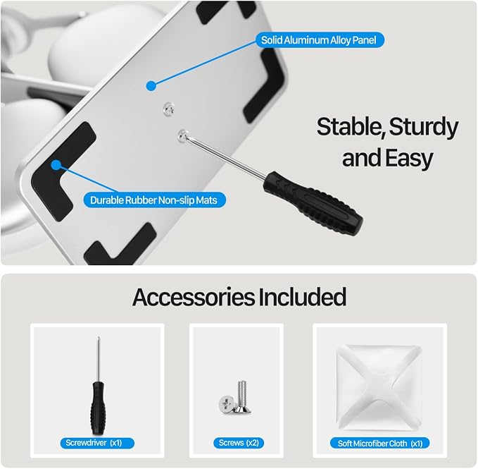 AirPods max Stand with Sleep Mode, Headphone Stand for Desk, Aluminum, Anti-Slip Base, Anti-Scratch Touch Surface(Silver)