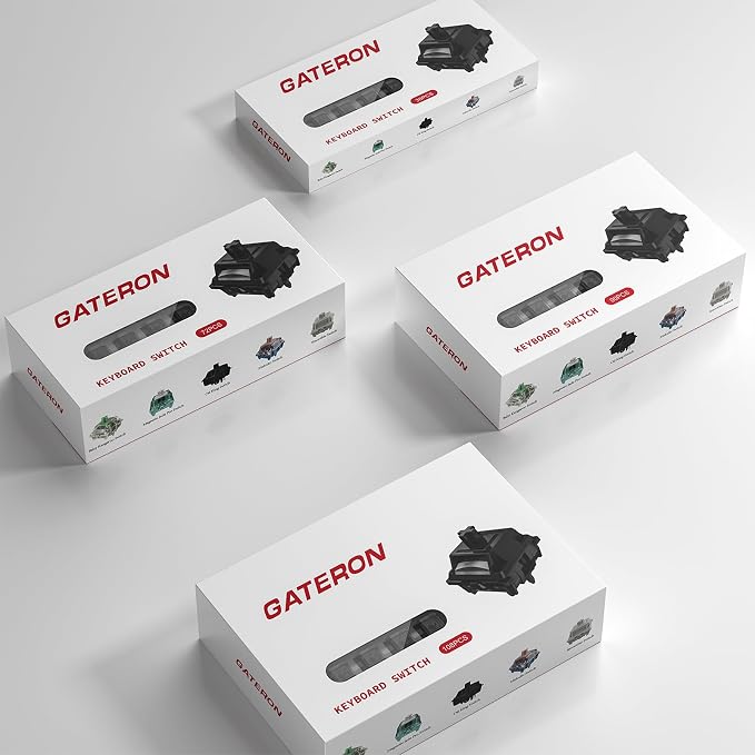 kutethy Gateron Oil King Switches, Pre-Lubed Linear Switches 55g, Quiet Smooth Mechanical Keyboard Switches for Gaming Office (36 PCS, Oil King)