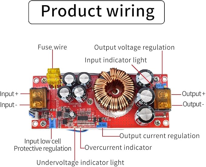 1800W Boost Converter,Aideepen 40A DC-DC Boost Car Step-up Power Supply Module Adjustable Voltage Converter 10-60V to 12-90V