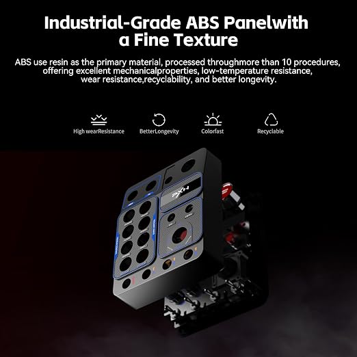 PXN CB1 Sim Racing Button Box for Racing, Truck & Farming Simulators/Games – USB Controller with 19 Buttons (9 Types), 30 Programmable Functions, RGB Lighting for Windows PC Wheel Bases