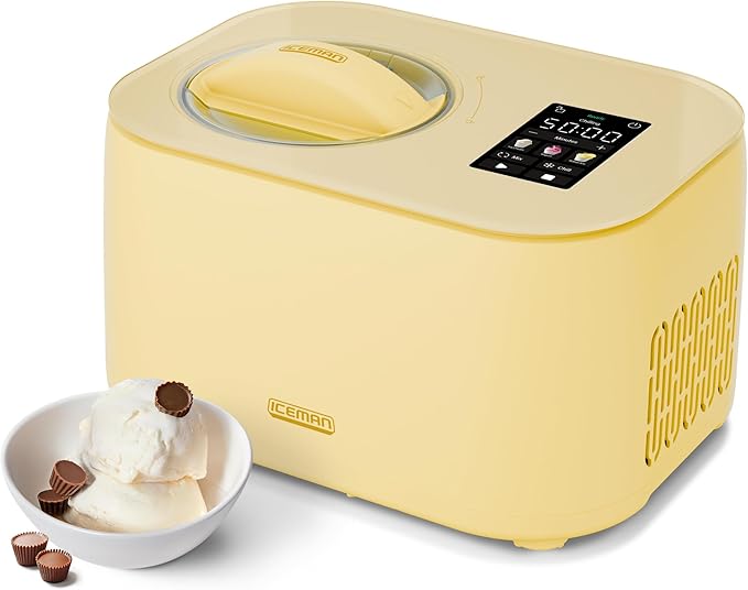 Iceman by Chefman Trio Ice Cream Maker | No Pre-Freezing with Built-In Compressor | for Ice Cream, Froyo, Sorbet, Sherbet, Italian Ice, Frozen Yogurt & More | (2) 20oz Containers & Lids