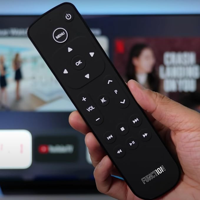 Function101 Button Remote for Apple TV (Bluetooth Edition) — Apple TV Replacement Remote for Apple TV 4K & All Models | Bluetooth + Infrared | Traditional Button Layout | 2 AAA Batteries Included