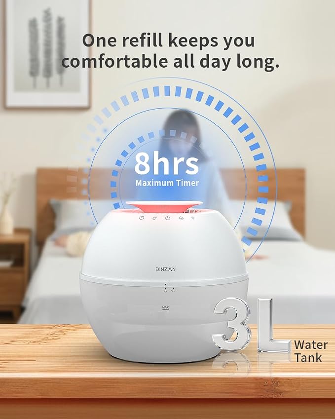 Dual-Function Humidifier & Dehumidifier Combo Air Purifier 152oz Water Tank Steam Distillation Humidification for Bedroom with Drain Hose Humidifer RV Bathroom Auto Adjustment LED Lights