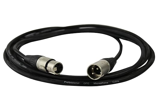 Gearlux XLR Microphone Cable, Fully Balanced, Male to Female, 3.2 Feet - 10 Pack