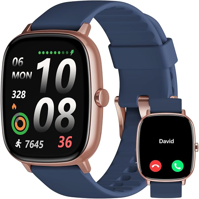 Smart Watches for Men Women with GPS Built-in, Answer/Make Calls, 1.95" Smartwatch for iPhone/Android Phones, Fitness Watch with Heart Rate/Sleep Monitor 100+ Sports Modes IP68 Waterproof (Blue)