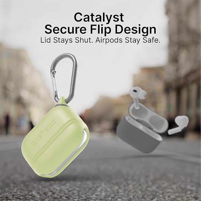 Catalyst Case for AirPods Pro 3, Waterproof IP67 & Drop-Proof Silicone Case Cover for Apple Airpod Pro 3, Wireless Charging Compatible, One-Piece Design with Carabiner for Active Lifestyles