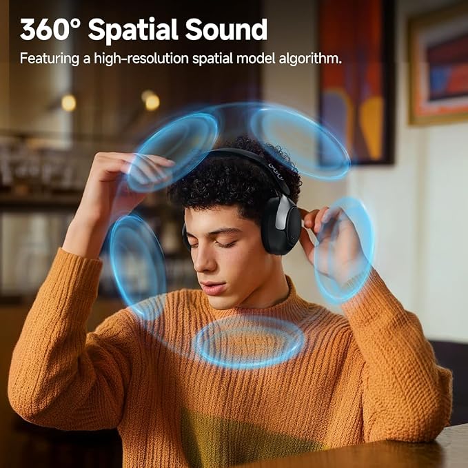 QCY H3 PRO Adaptive ANC Wireless Headphones Over Ear, 50dB Active Noise Cancellation with Multiple Modes, LDAC Hi-Res Wireless Audio, 55H Playtime, Custom EQ via App, Bluetooth 5.4