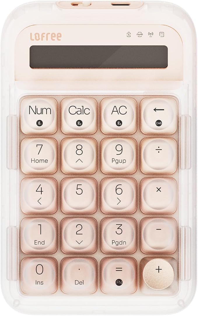 LOFREE Foundation Tri-Mode Wireless Numpad White LED Backlight Compatible with MacOS, iOS, Windows, and Android