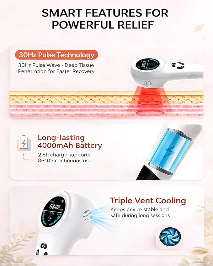 Cold Laser Therapy Device for Dogs & Cats, Pet Pain Relief & Joint Support Tool, Multi-Wavelength Red & Infrared Light Therapy for Arthritis, Muscle & Mobility Care, Safe Home Use