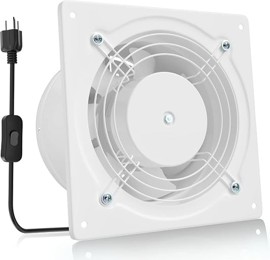 HG Power 6 Inch Exhaust Fan, 308CFM Wall Exhaust Fan for Kitchen, Metal Extractor Fan for Attic, Garage, Window Ventilation, HVAC System