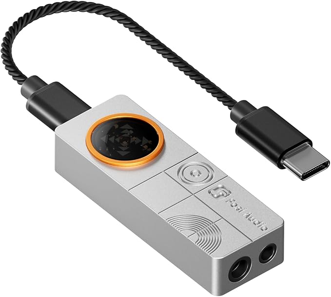 Fosi Audio DS3 USB-C DAC HiFi Amp Dongle, Portable Headphone Amplifier with 7.1 Spatial Audio, ES9039Q2M XMOS Powered, DSD512, 3.5mm Single 4.4mm Balanced for PC/Phone/ PS5/ Switch Silver