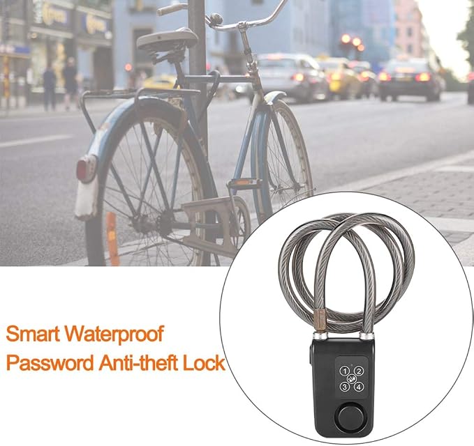 Lock -110dB Smart Password Lock Anti-Theft Alarm Lock Smart Lock