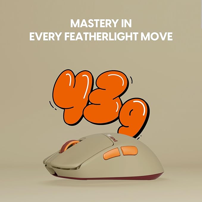 Pulsar Gaming Gears X3 Crazylight Wireless Gaming Mouse, Ultra Lightweight 1.55 oz (44g), Hybrid Ergonomic, Optical Switch, 32000 DPI, 750 IPS, XS-1 Sensor, 9k Compatible (Mini, Desert)