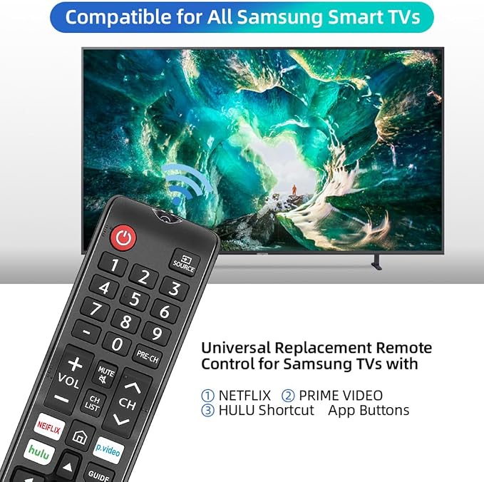 for Samsung-Smart-TV-Remote-Replacement, Universal for All Samsung TVs (BN59-01315A)