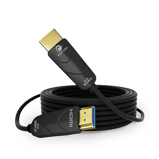 10K 8K 4K HDMI 2.1 Cable, CL3 Rated in Wall 48Gbps Ultra High Speed Cable 15 Ft/5M Long, Slim & Light Unidirectional Fiber Optic HDMI, Support 8K@60Hz 4K@120Hz, D-HDR, EARC Dolby Atmos