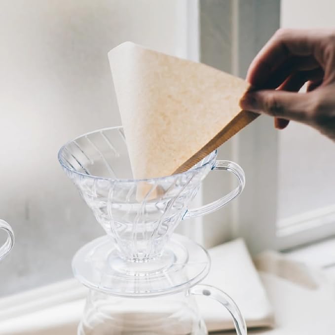 Hario V60 Plastic Coffee Dripper, 02, Clear (Pack of 2)