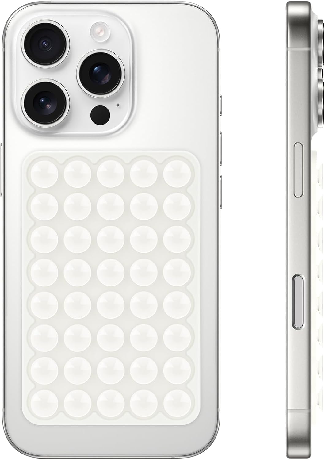 Silicone Suction Phone Case Mount, Non Slip Suction Cup Phone Mount, Phone Accessories Holder for Selfies and Videos, Silicon Adhesive Phone Stand Sticky for Cell Phone White