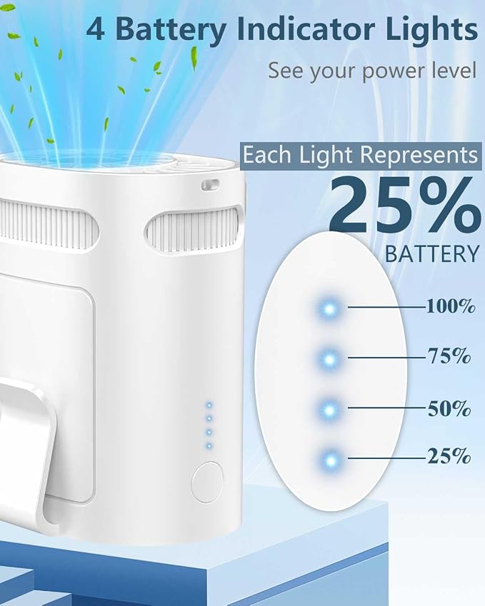 Clip On Fan for Shirt Belt Pants-Portable Waist Fan,Tiny Personal Fans Rechargeable Battery Powered Air Conditioner,White Powerful Soundless Body Fans Under Clothes for Outdoor Camping Walking Travel
