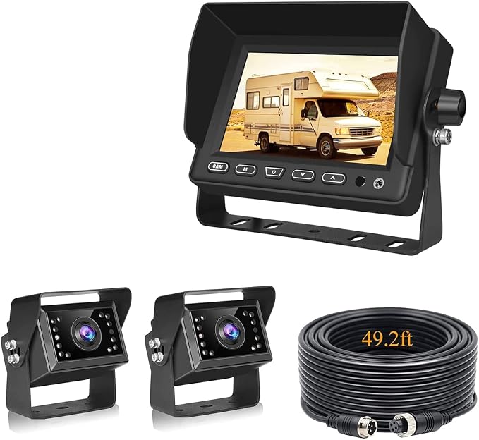 V5M Backup Camera with 49.2FT(15M) Extension Cable Set and VC3 Reversing Camera Bundle Sales