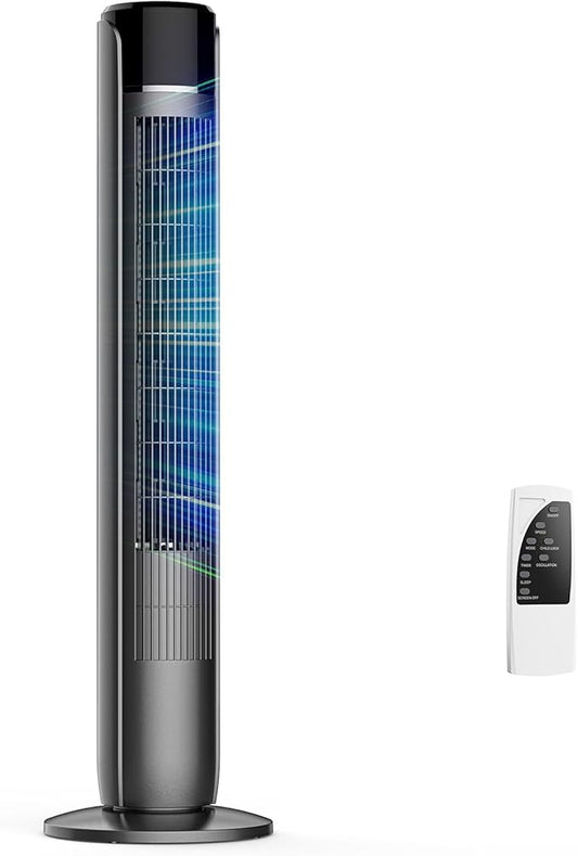 Tower Fan for Bedroom, 36 Inch Bladeless Floor Fan with Remote, 60° Oscillating Electric Standing Fan, 5 Speeds & 4 Modes, 12H Timer, 28dB Quiet, 25ft Airflow for Home, Office, Indoor Use