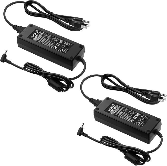 ALITOVE 12V 10A Power Supply Adapter 120W AC/DC Converter 100-240V AC to DC 12 Volt 10Amp 9.5A 9A 8.5A LED Driver Transformer 5.5x2.5mm Plug for LED Strip Light DC Pump CCTV Camera LCD Monitor, 2 Pack