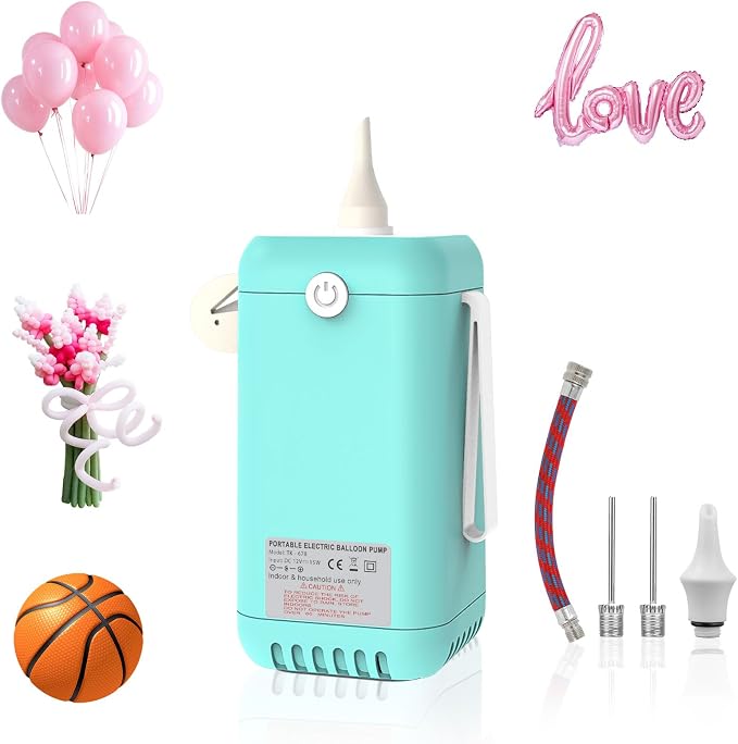 AXHJ Balloon Pump Electric Air Pumps, 2-in-1 Electric Air Balloon Pump，Balloon Inflator for 260q,Foil, Latex Balloons and Sport Balls