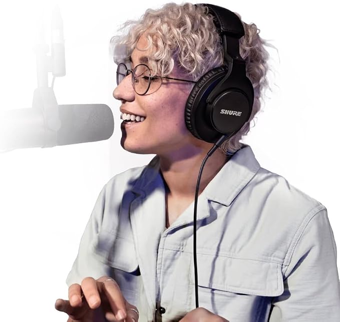 Shure SRH440A Over-Ear Wired Studio Headphones – Professional Monitoring & Recording Earphones with Accurate Frequency Response, Adjustable Collapsible Design, Black (Pack of 6)
