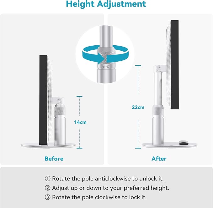 Tiltable Stand for Echo Show 21 and Show 15 (1st, 2nd Gen), Rotatable Table Holder for Alexa 21, Metal Desktop Base for Echo 15
