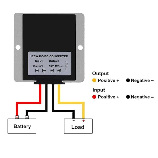 DIANN DC Voltage Reducer Converter DC 36V/48V to 12V 10A Automatic Step Down Up Voltage Regulator Power Converter Waterproof Module Transformer for Golf Cart Club Car