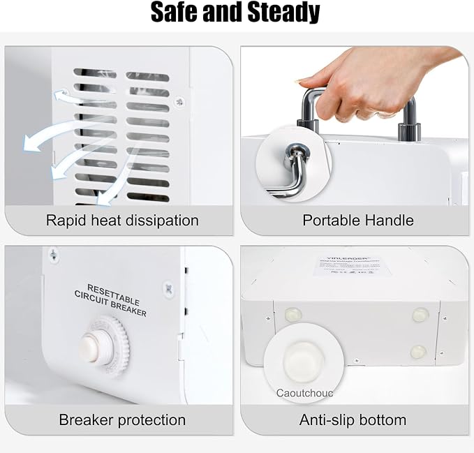 Yinleader 2000W Convert 120V to 100V Step Down Voltage Transformer Perfect for Japanese High-Power Devices in US(White)