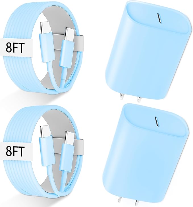iPhone 17 16 15 Charger Fast Charging, 8FT iPhone 17 Pro Max Charging Cable(65W/3A) Long USB C Cord with 20W PD Fast iPhone 17 Pro Max Charger Block for iPhone 17/17 Pro Max/17 Air/16/15 Series, iPad