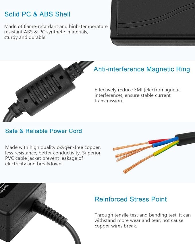 ALITOVE 12V 6A Power Supply 72W AC/DC Adapter 100~240V 50-60hz 12 Volt Transfomer 6 Amp 5A 4A 3A AC to DC Converter with 5.5x2.5mm 2.1mm Plug for LED Strip Light CCTV Camera DC Pump Fan,2-Pack