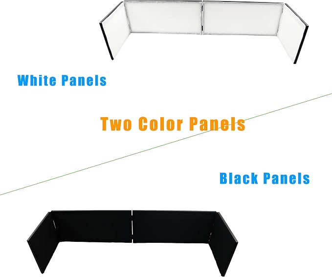 DJ Booth DJ Facade Portable DJ Event Booth Foldable Cover Screen Metal Frame Booth Front Board Video Light Projector Display Scrim Panel w/Travel Bag Black White Scrims