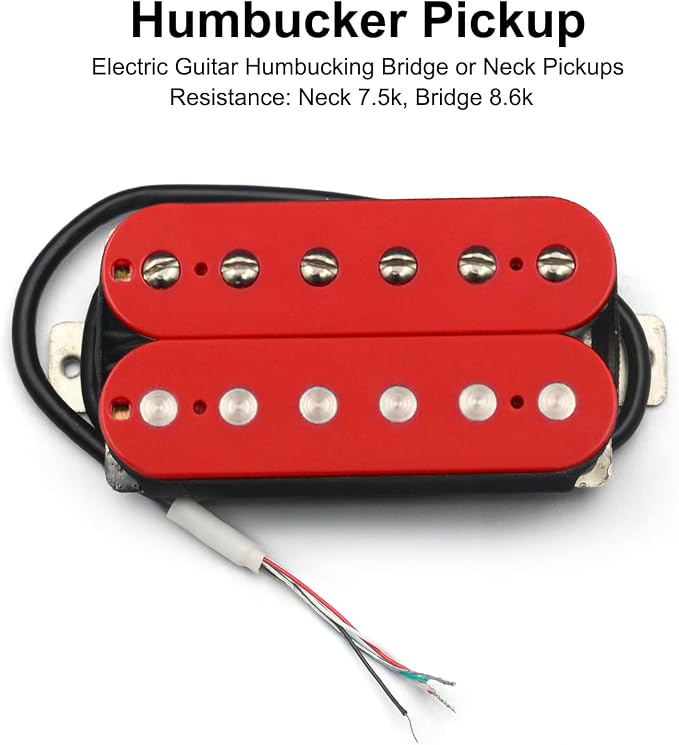SAPHUE Alnico 2 Electric Guitar Pickup N-50 7-8K/B-52 8-9K Humbucker Alnico II Pickup Double Coil Pickup Guitar parts (red)