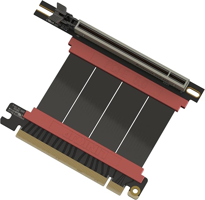LINKUP PCIE 5.0 Riser Cable | for Vertical GPU Mount | Right Angle | Graphics Card GPU Ready | Usable with PCIe 4.0 & RX 9070/ RTX5090 | 6cm (Total Length: 10cm)