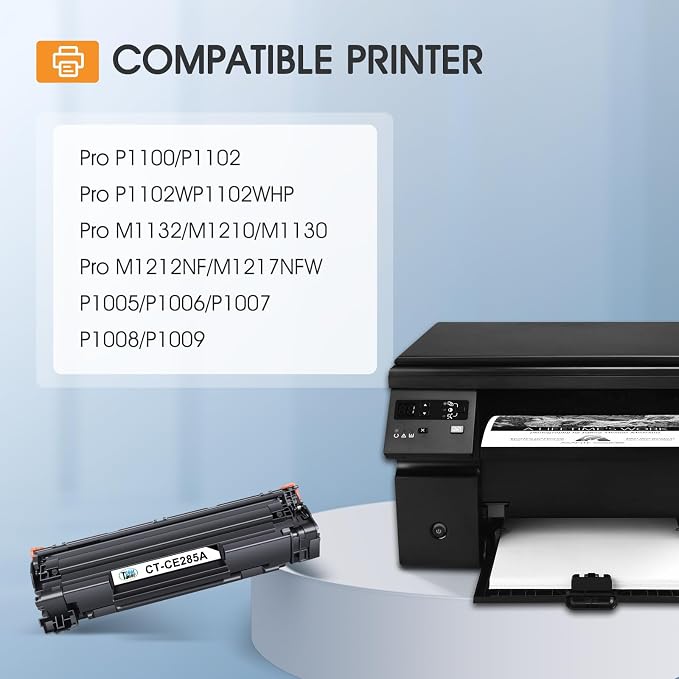 85A CE285A Black Toner Cartridge P1102W M1212NF MFP Compatible Replacement for HP 85A CE285A CE285 LaserJet P1102W M1212nf MFP 1102W P1100 P1102 P1102whp M1132 M1210 M1130 M1217nfw Printer Ink 2 Pack