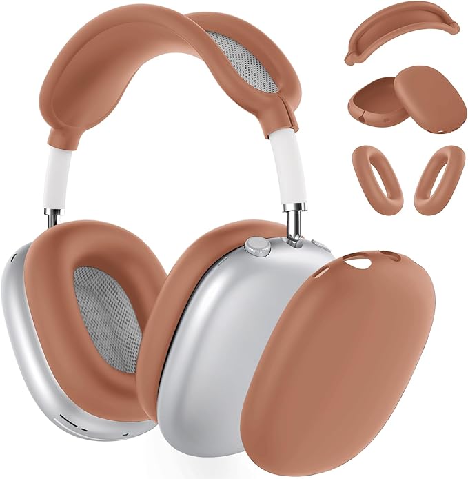 Silicone Case Cover for AirPods Max Headphones, Ear Pad Case Cover/Ear Cups Cover/Headband Cover for AirPods Max 2/1 (2026/2024/2020)(USB-C/Lightning),Silicone Accessories for Apple AirPod Max 2, Dune