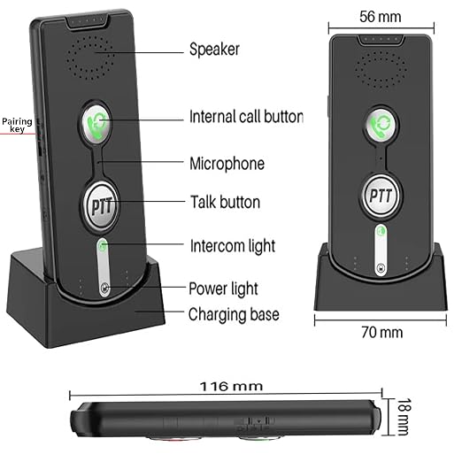 2 Way Wireless Intercom System for Home, 1/2 Mile Long Range, Hands Free Calling, Rechargeable, 120H Standby,Volume Control - Room to Room, Elderly Care, Indoor Outdoor,Use for Home Hospital Hote