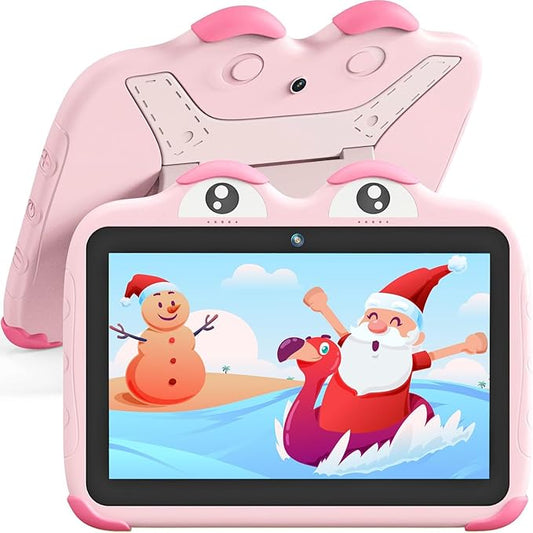 YINOCHE Kids Tablet 10 inch Toddler Tablet for Kids Toddlers Android 64GB Tablets with Case WiFi Children's Tablets Dual Camera Touch Screen tabletas para niños Kids Apps Installed YouTube (Pink)