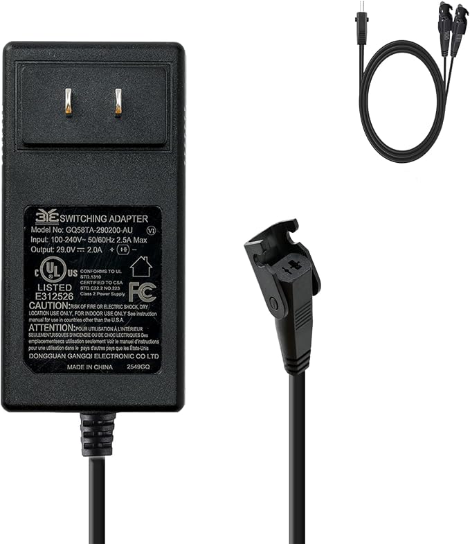 29V Recliner Power Supply with 2 Pin Splitter Lead Y Power Cable for Lift Chairs Electric Power Recliners and Adjustable Beds AC/DC Switching Power Supply Transformer