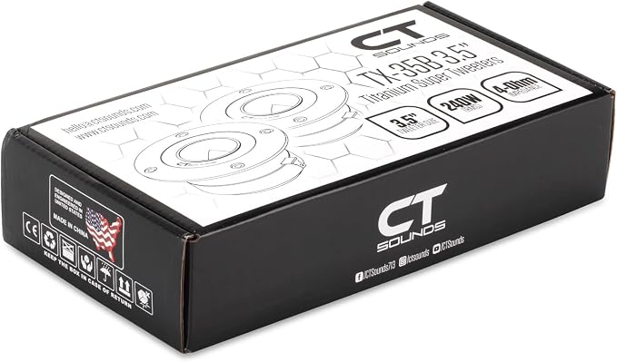 CT Sounds TX-35B 3.5” 480-Watt Titanium Super Tweeters, Pair