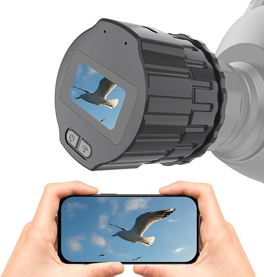 64GB Digital Eyepiece Telescope Camera with 2K HD Video & WiFi - Telescope Microscope Accessory, 25-50mm Eyepiece Adapter, Live View Screen, App Control, Perfect for Astrophotography, Birds Watching
