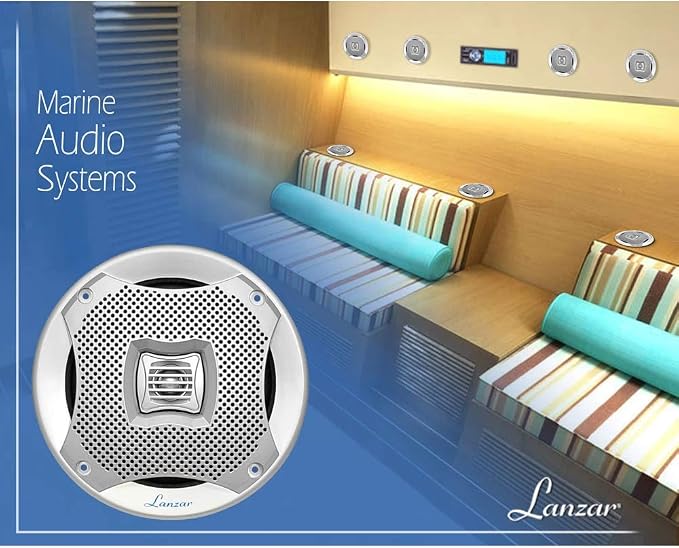 Pyle Lanzar 6.5” Dual Waterproof Marine Speakers - 400W 4Ohm Outdoor Car/Boat Radio Stereo Speakers Weather Proof Marine Stereo Speakers System Pair - Mounting Kit Speaker Wire, Grill- Lanzar AQ6CXW