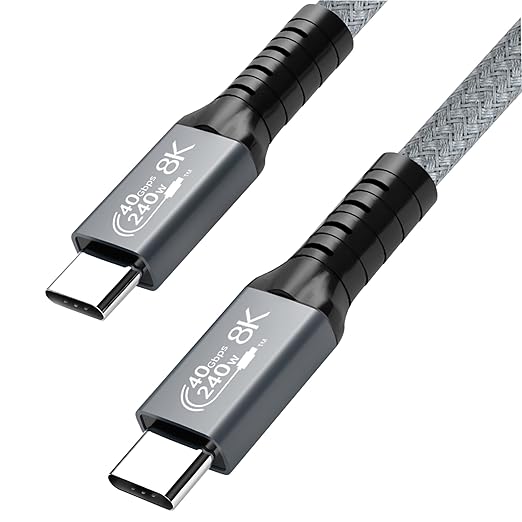 LanSenSu 240W USB4 Cable, 2.6FT, 40GBps Data Transmission, 240W (48V5A) PD Super Fast Charge, 8K@60Hz HD Extension for Thunderbolt 4, Mobile Phone, Notebook, MAC, SSD, PD3.1 and QC4.0
