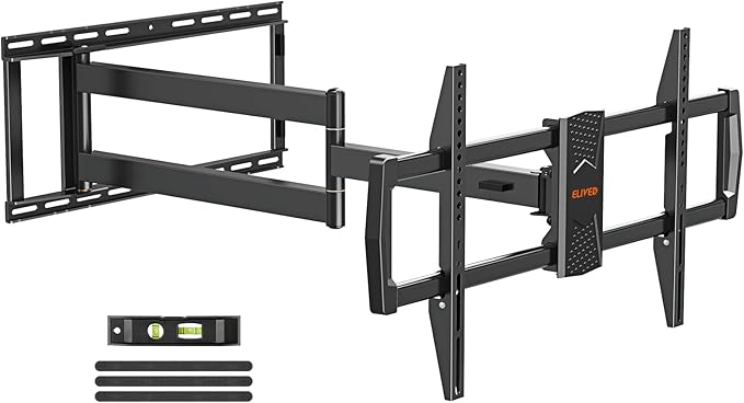 ELIVED Long Arm TV Mount for Most 42-90 Inch tvs, Full Motion Wall Bracket with 40.4 inch Long Extension Articulating TV Wall Mount, Max VESA 800x400mm, Holds up to 150lbs, fits Wood Studs 12"-24".