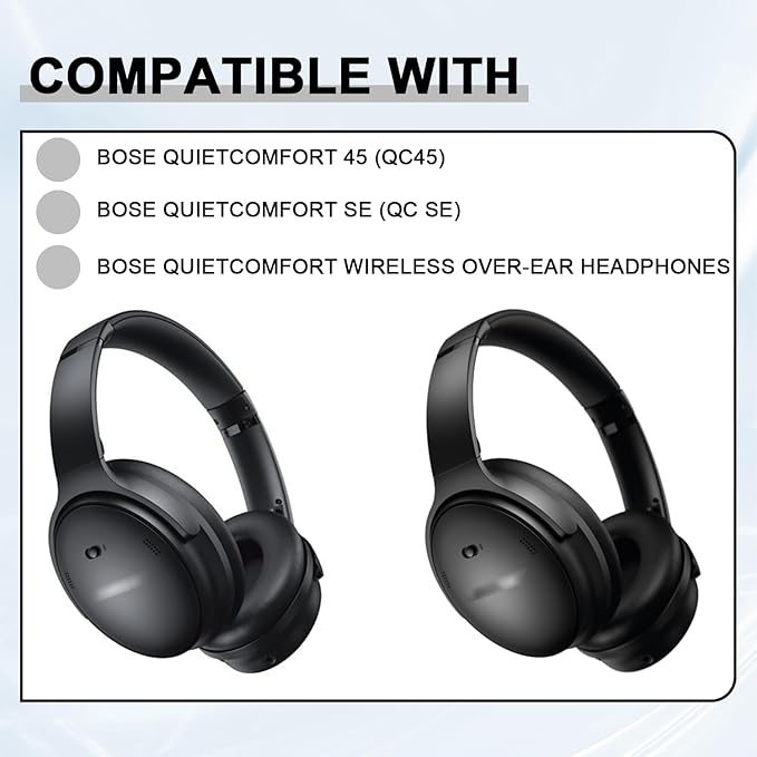 Replacement Ear Pads for Bose QuietComfort 45 (QC45)/QuietComfort SE (QC SE)/Quiet Comfort Headphones, Ear Cushions, Headset Earpads, Ear Cups Cover with Soft Protein Leather (Cypress Green)