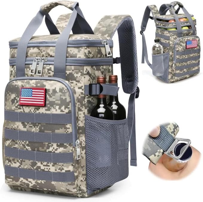 Fathers Day Gift-Tactical Backpack Cooler,Large Cooler Backpack Lunch Box for Men Adults Work with Handle,Insulated Soft Thermal Bag